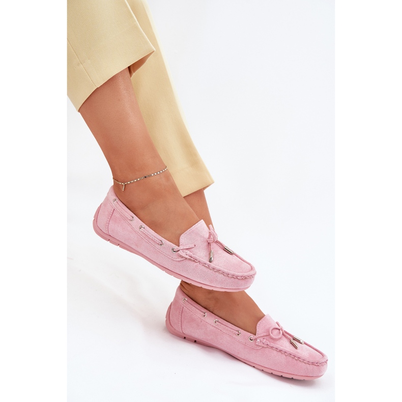 Mocasines Mujer Ante Rosa Claro Si Passione rosado
