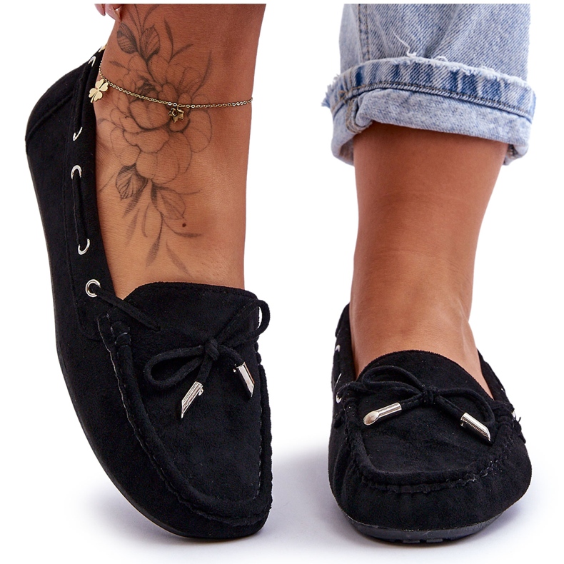 Mocasines Mujer Ante Negro Si Passione