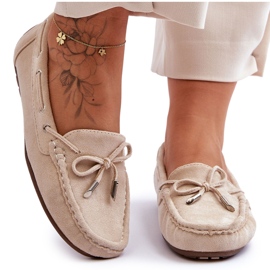Mocasines Mujer Ante Beige Si Passione
