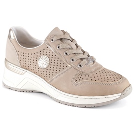 Deportivas mujer Rieker N4346-60 beige calado cuña Deportivas mujer Rieker N4346-60 beige calado cuña