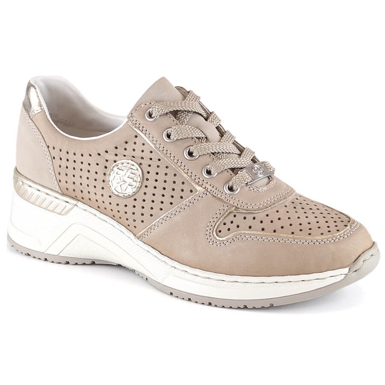 Deportivas mujer Rieker N4346-60 beige calado cuña Deportivas mujer Rieker N4346-60 beige calado cuña