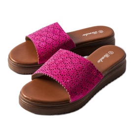Chanclas caladas rosa oscuro con circonitas de Irvine rosado
