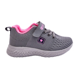 PE1 Deportivas Infantiles Con Velcro Gris Brego