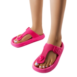 Sandalias plataforma fucsia de Moretti rosado
