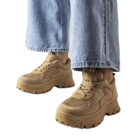 Chunky sneakers beige oscuro de Mikeladze