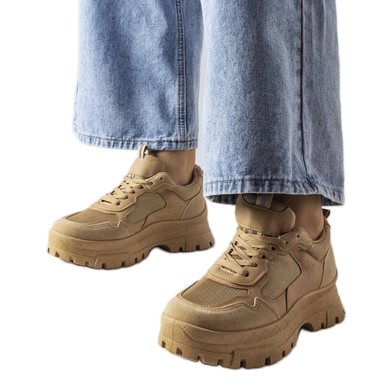 Chunky sneakers beige oscuro de Mikeladze