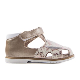 Sandalias doradas con plantilla Compagnon de piel dorado