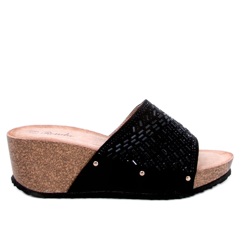 Greco Sandalias cuña negras negro Greco Sandalias cuña negras negro