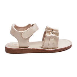 Sandalias Infantiles Con Velcro Corazones Beige Havana