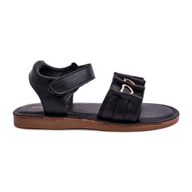 Sandalias Infantiles Con Velcro Corazones Negro Havana