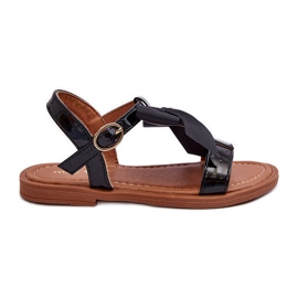 Miss Sandalias Infantiles Lacadas Con Lazo Negro Netina