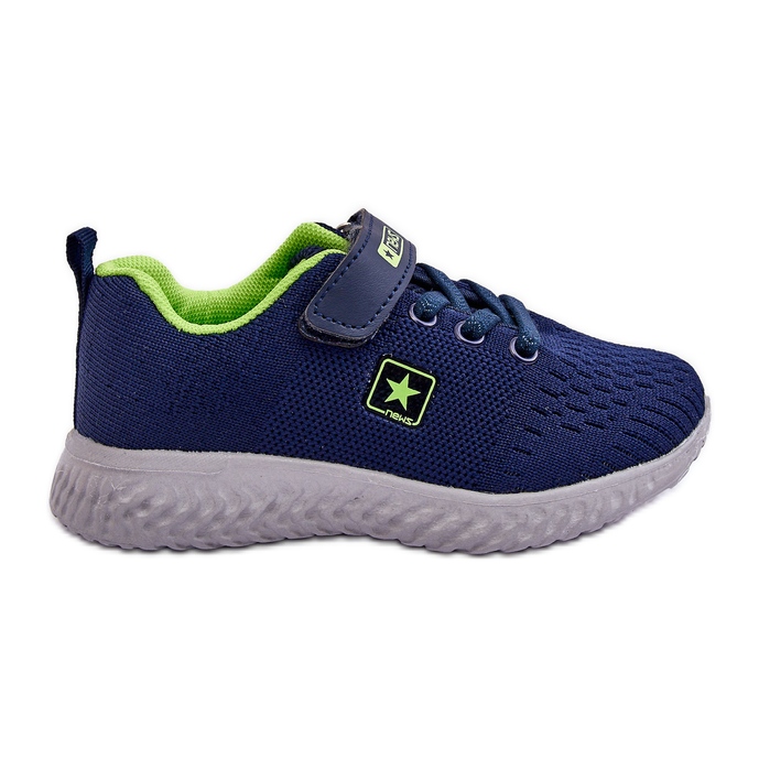 News Deportivas Infantiles Con Velcros Azul Marino-Verde Brego
