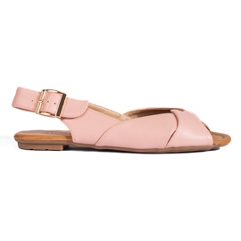 Sandalias planas rosas en polipiel de Vinceza