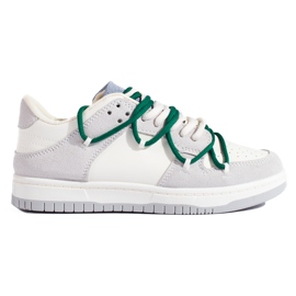 Deportivas Shelovet con cordones verdes blanco Deportivas Shelovet con cordones verdes blanco