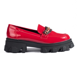 Mocasines charol rojo suela gruesa Shelovet