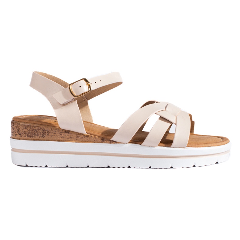 Sandalias de mujer en cuña baja Shelovet beige