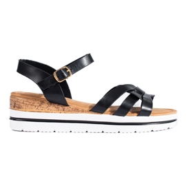 Sandalias mujer cuña baja Shelovet negro