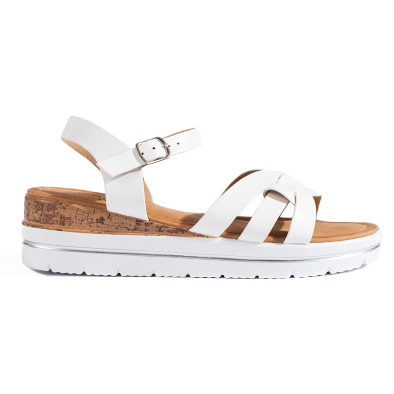 Sandalias mujer cuña baja Shelovet blanco