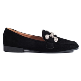 Mocasines en ante negro de Shelovet con hebilla