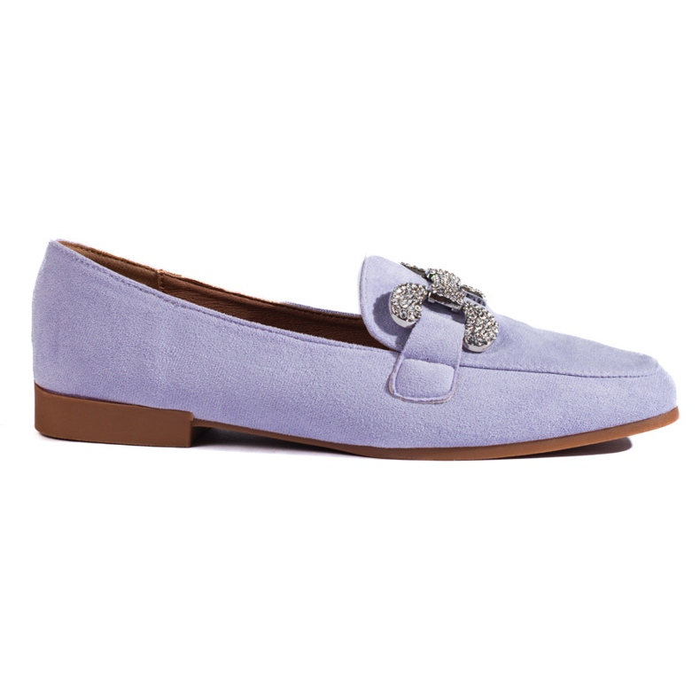 Mocasines Shelovet ante morado hebilla violeta