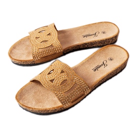 Chanclas marrones decoradas con chorros Lagacé marrón Chanclas marrones decoradas con chorros Lagacé marrón