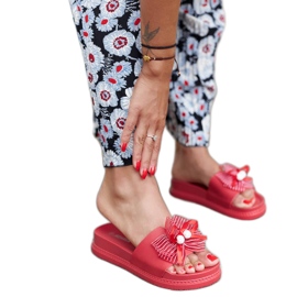 Chanclas rojas con lazo de Dido rojo