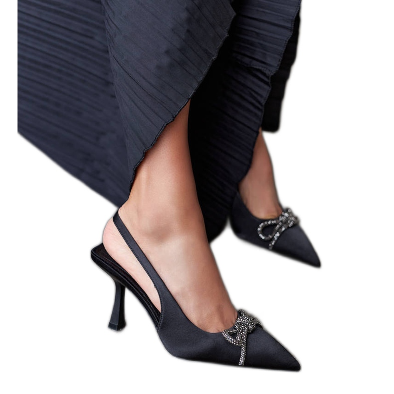 Sandalias negras de tacón con lazo de Didier negro Sandalias negras de tacón con lazo de Didier negro