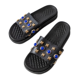 Chanclas negras decoradas de Montesarchio negro