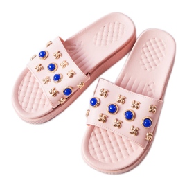 Chanclas rosa decoradas de Montesarchio rosado