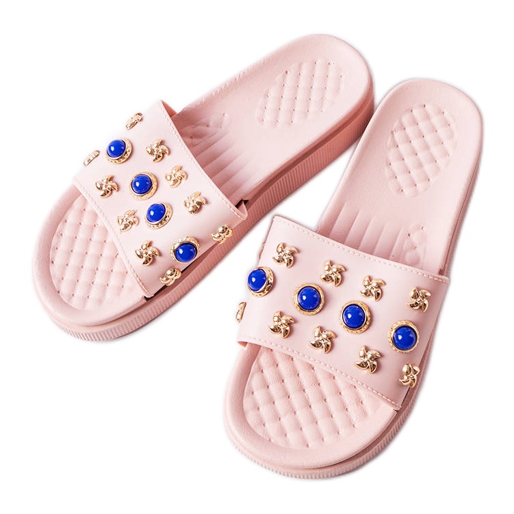 Chanclas rosa decoradas de Montesarchio rosado