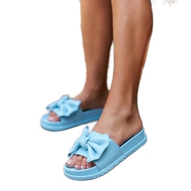Chanclas azules con lazo de Servigliano