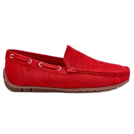 Mocasines sin cordones de ante Rayan rojo para hombre
