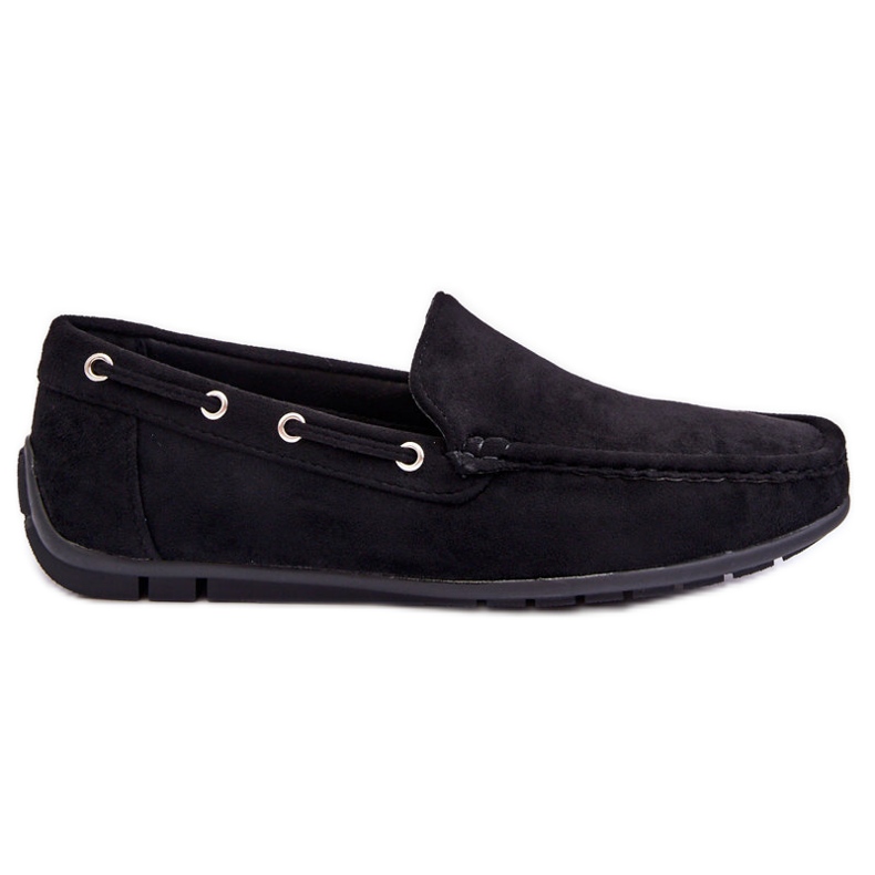 Mocasines de hombre en ante negro Rayan