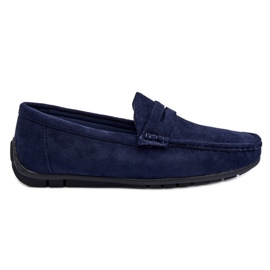 Mocasines Wesley de hombre en ante azul marino