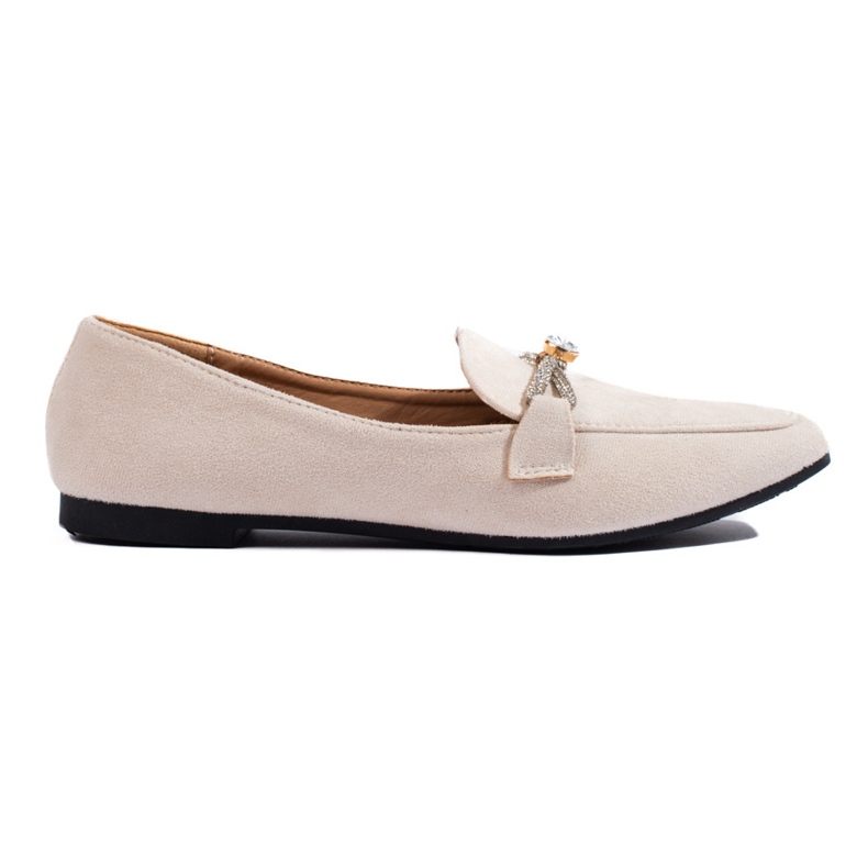 Mocasines Shelovet de ante beige con adornos