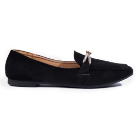 Mocasines Shelovet de ante negro con adornos
