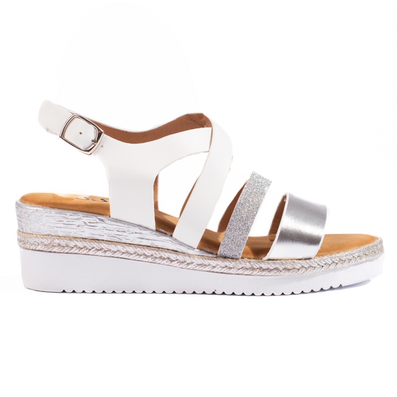 Sandalias cuña mujer Shelovet blancas blanco