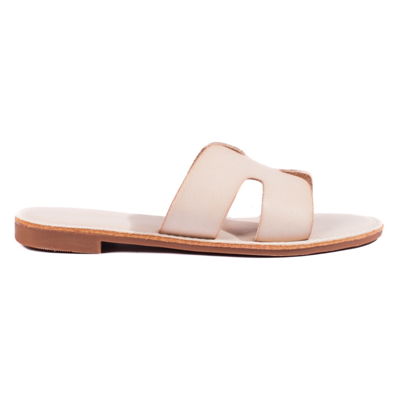 Chanclas planas clásicas Shelovet crema beige