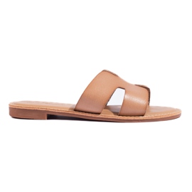 Sandalias planas clásicas marrones Shelovet beige