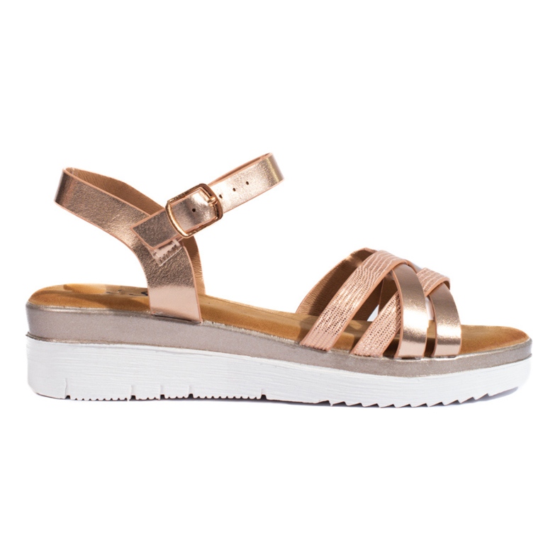Sandalias cuña mujer Shelovet doradas dorado