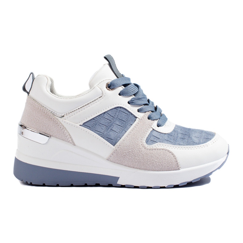 Deportivas mujer cuña Shelovet blanco y azul Deportivas mujer cuña Shelovet blanco y azul