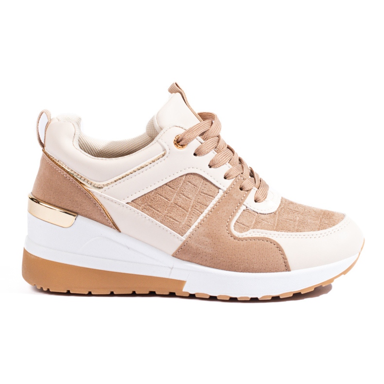 Deportivas cuña mujer Shelovet marrones beige