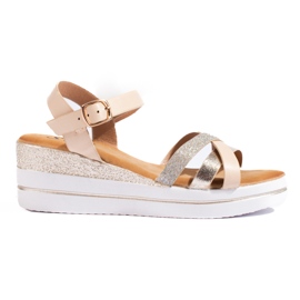 Sandalias mujer cuña Shelovet beige