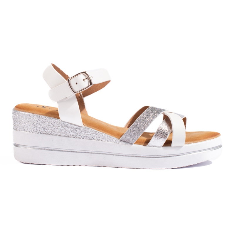 Sandalias mujer cuña Shelovet blancas blanco