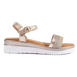 Sandalias mujer plataforma Shelovet oro dorado