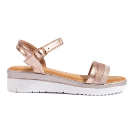 Sandalias mujer plataforma Shelovet oro dorado