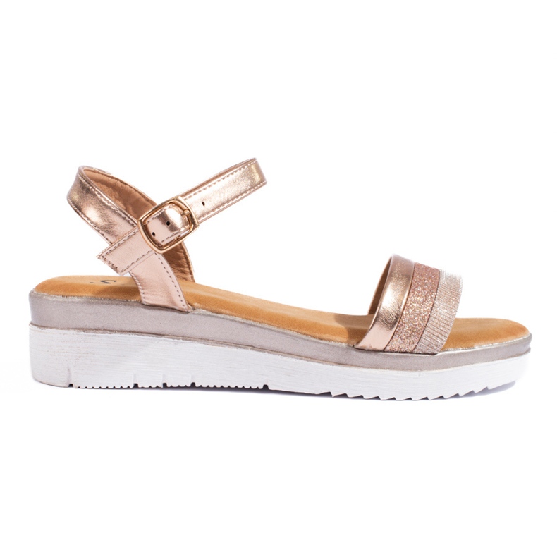 Sandalias mujer plataforma Shelovet oro dorado