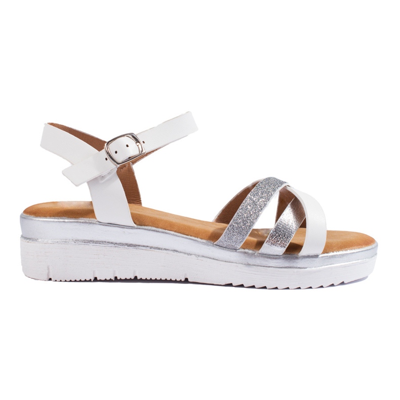 Sandalias blancas tacón bajo Shelovet blanco