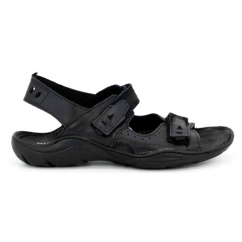 Olivier Sandalias hombre piel negras 448 negro