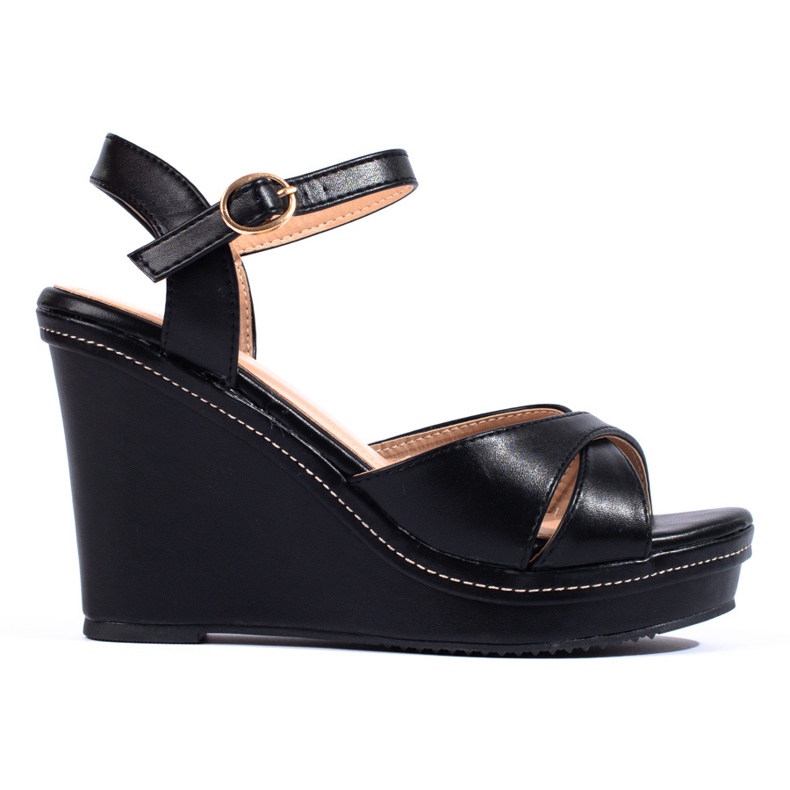 Sandalias cuña alta Shelovet negro